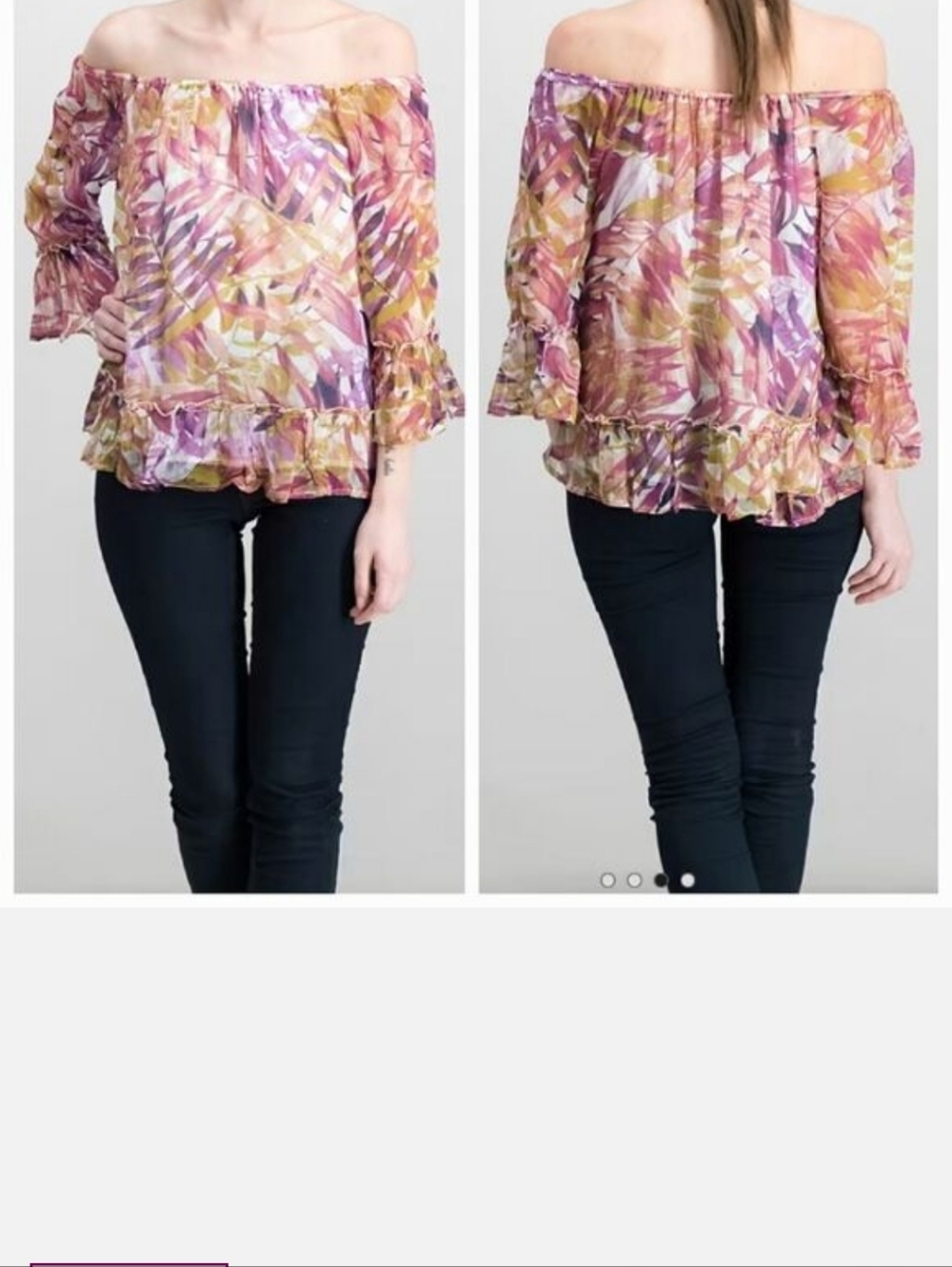 Lucky Brand Floral Blouse in Pink & Green